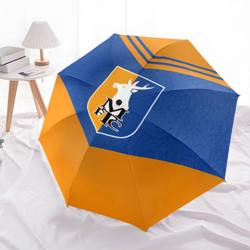 Mansfield Town Football Club Pattern, Automatic Folding Umbrella, Portable and Foldable Design, 8 Ribs, a Christmas or Birthday Gift.