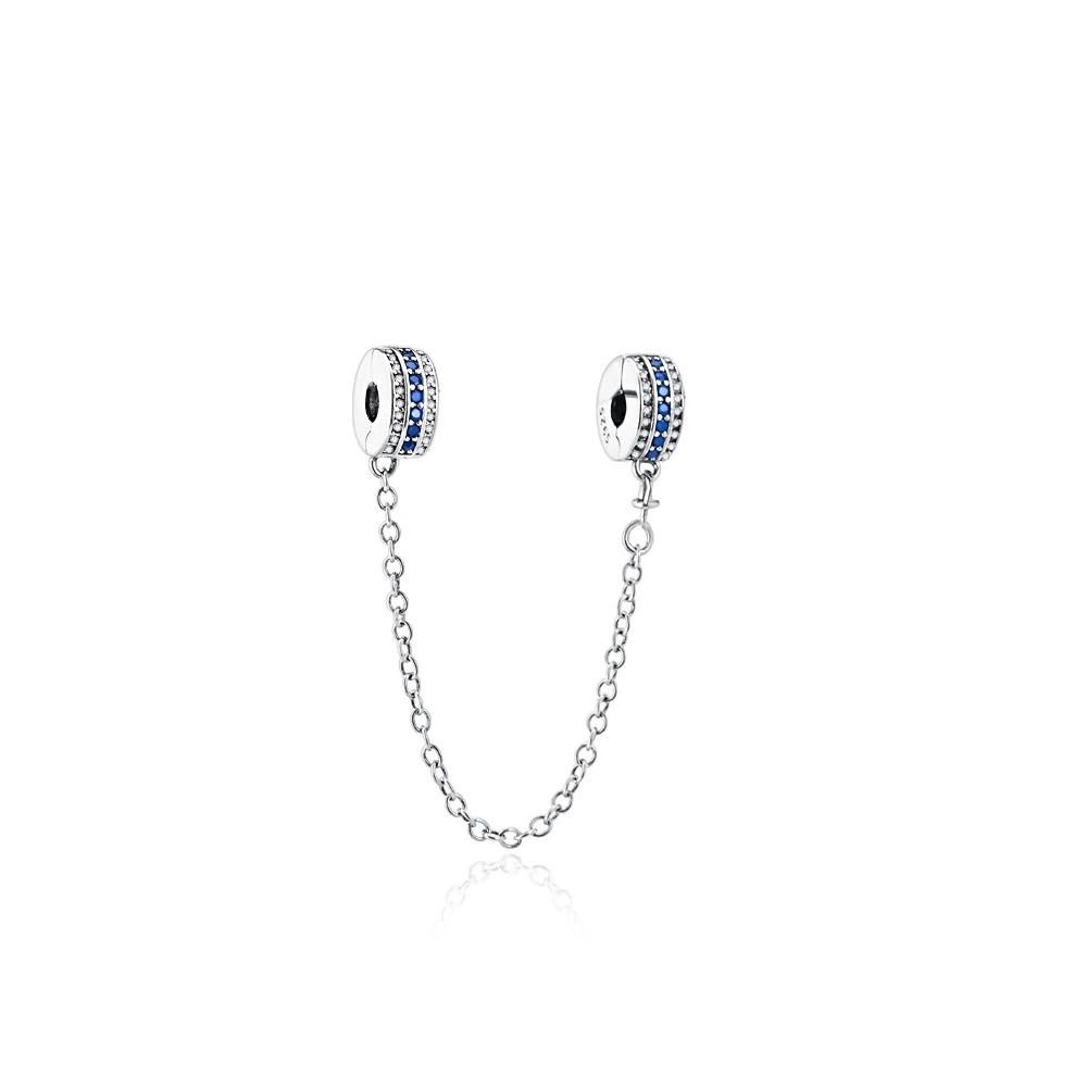 925 Silver Star Moon Crown Pendant DIY Bracelet Spacer Bead Women Jewelry Safety Chain New