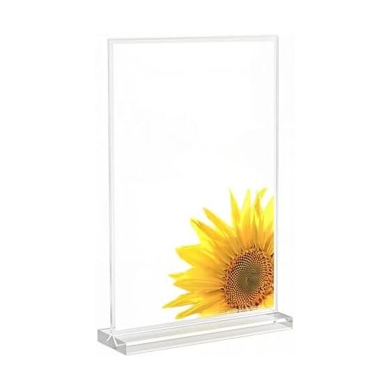 Acrylic Stand, Acrylic Sign Holder, Pop Stand, Menu Stand, A6 Double-Sided T-Shaped Photo Frame, Transparent POP Advertising Stand, Tabletop Display,