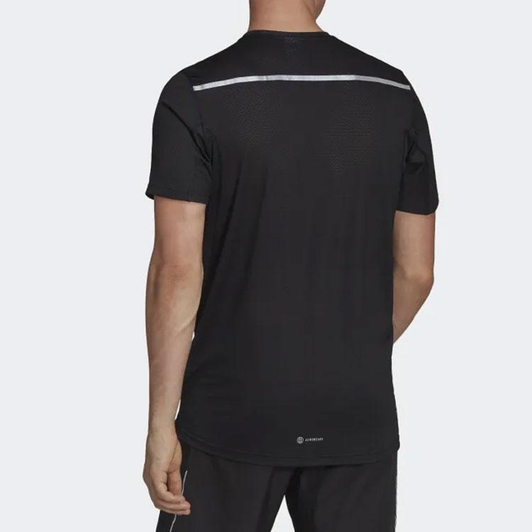 Adidas Camiseta Masculina de Manga Curta com Logo de Cor Sólida e Gola Careca Preto H59885