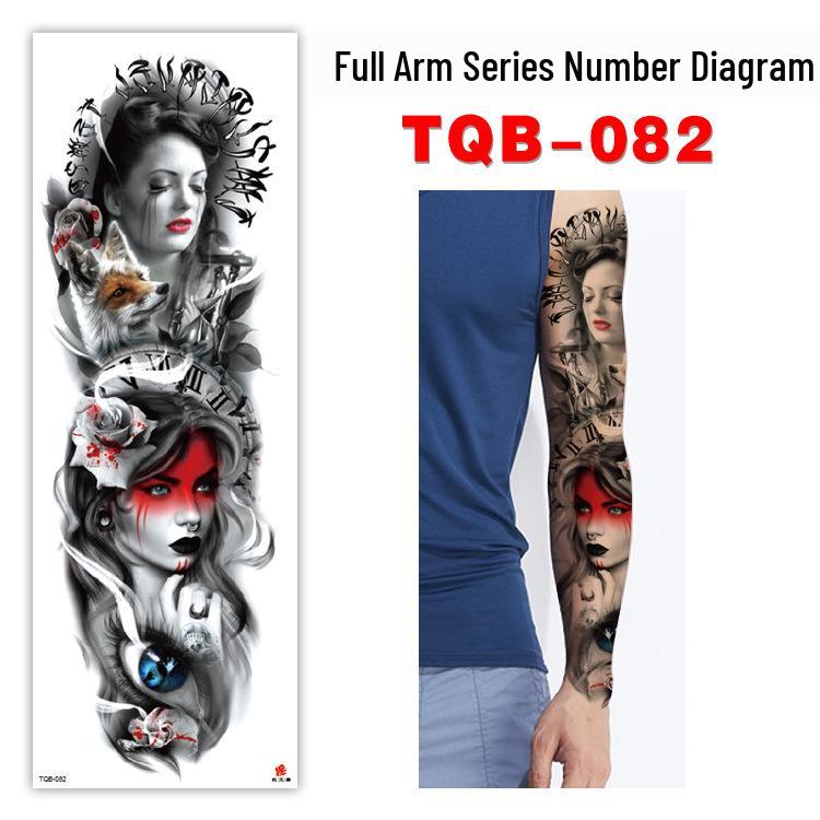 Waterproof Full Arm Customizable Big Flower Tattoo Stickers - TQB081-100