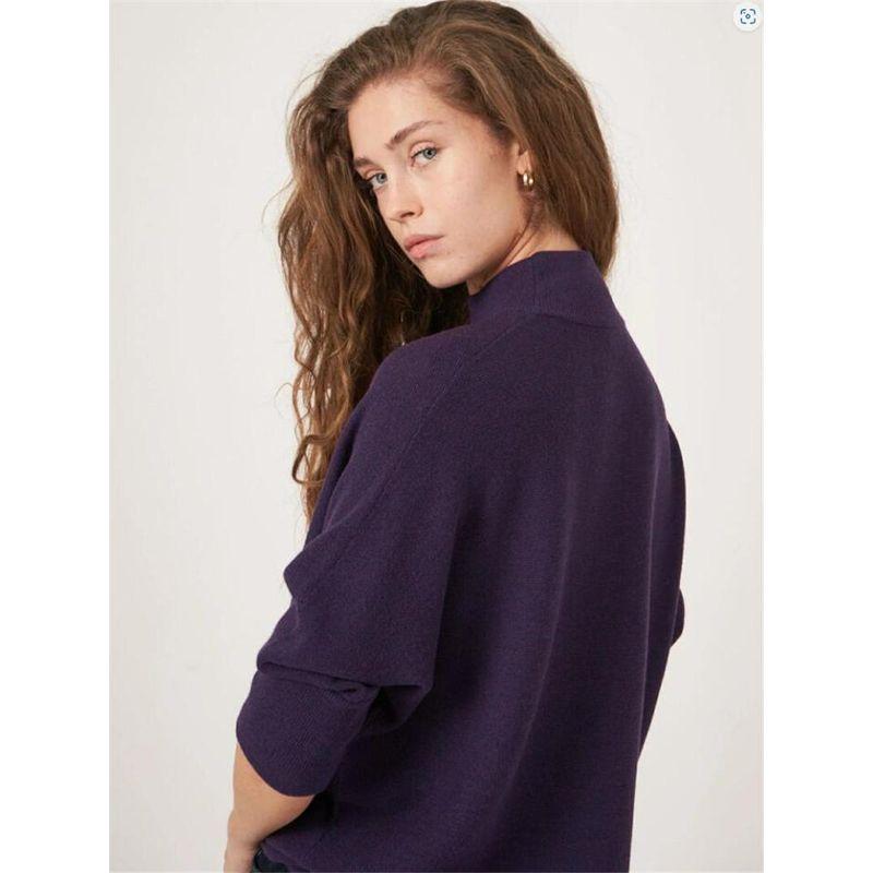 Spring Foreign Trade Original Order British Whis **Fleece Blended Batwing Sleeve Loose round Neck Women's Long Sleeve Knitted Sweater