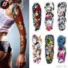 Waterproof Full Arm Floral Tattoo Stickers - Cross-Border Design for Europe & America
