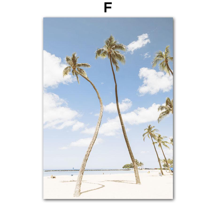 Ocean Beach Car Palm Tree Bird Seascape Wall Art Canvas Painting Nordic Posters And Prints Wall Pictures For Living Room Decor