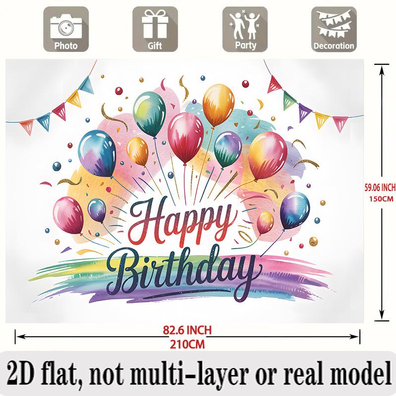 Birthday Background Banner, Photo Backdrop Wall Decor for Party