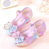 2025 Girls' Leather Princess High Heels with Colorful Sequins - Korean Style