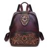New Retro Women's Backpack with Embossed Splicing, Wear-resistant Large Capacity, New Popular Fashion Backpack