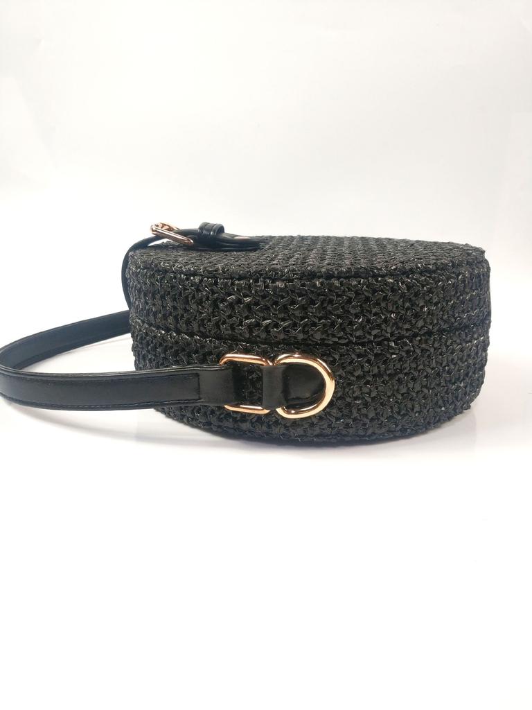 New Large Round Bag Women's Oblique Span Bag Large-capacity Straw Mat Bag Weaving Bag Women's Summer Temperament Versatile