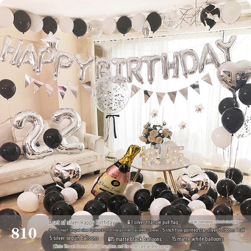 Romantic Birthday Balloon Set: High-End Decorations for Boyfriend or Girlfriend