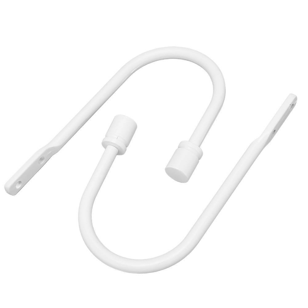 2Pcs White Curtain Tiebacks Carbon Steel Drapery Holdbacks Window Curtain Holdbacks Family