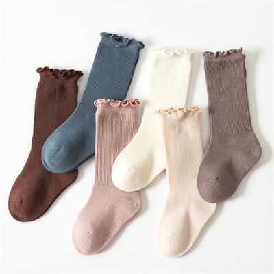 Citgeett Autumn Infant Baby Girls Boys Long Stockings Princess Solid Color Breathable Loose Socks Spring Knee-High Socks
