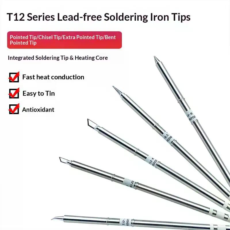 T12 Soldering Iron Tips Set - I/ILS/J02/JL02/K/KU Replacement Tips For Hakko FX951 Electric Soldering Station DIY Welding Tools