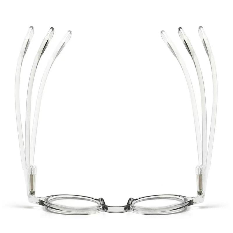 Round Reading Glasses Round Frame Spring Leg Anti-Blue Light Glasses Ultra Light Resin Hyperopia Optical Frame Eyewear