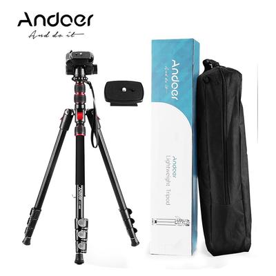 TTT-02 Tripé monopé para fotografia 2 em 1, suporte de liga de alumínio com cabeça esférica giratória de 360 ​​graus
