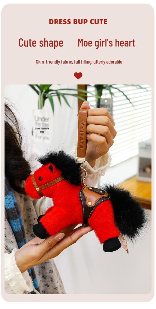 2026 Year of the Horse Plush Doll Bag Pendant - Zodiac Year Mascot New Year Gift