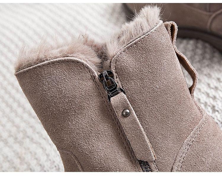 Damen Samt Pelzige Winterstiefel: Dicke Sohle, Wadenhoch, Flacher Boden, Vielseitige Studenten-Schneestiefel