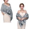 WTEMPO Winter Warm Faux Fur Wedding Dress Shawls Soft Plush Shawls for Performance/Party Retro Long Shawls Windproof Cold-proof Wide Scarves