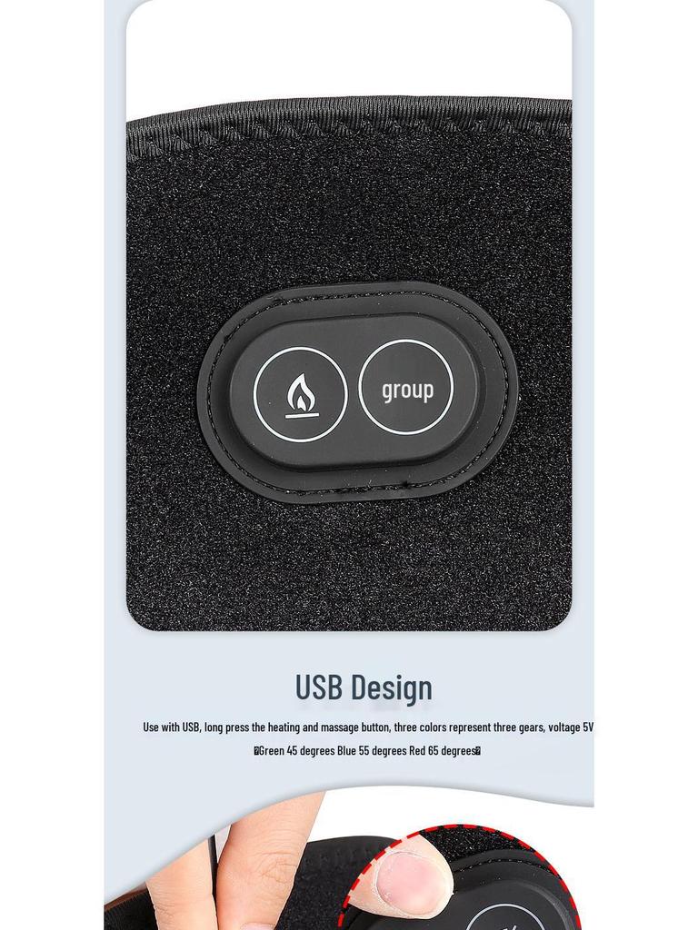 Dual-Use USB Rechargeable Hot Compress and Vibration Massager for Shoulder and Knee