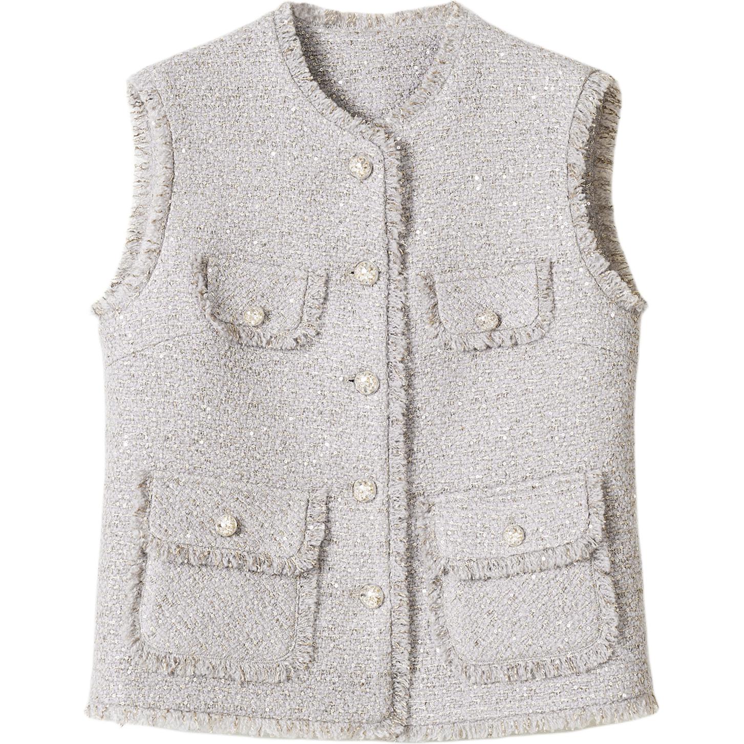 

Joyfullcp Текстурированный флис Жилет с круглым вырезом Женский Жилеты Светло-серый JM8019 XL