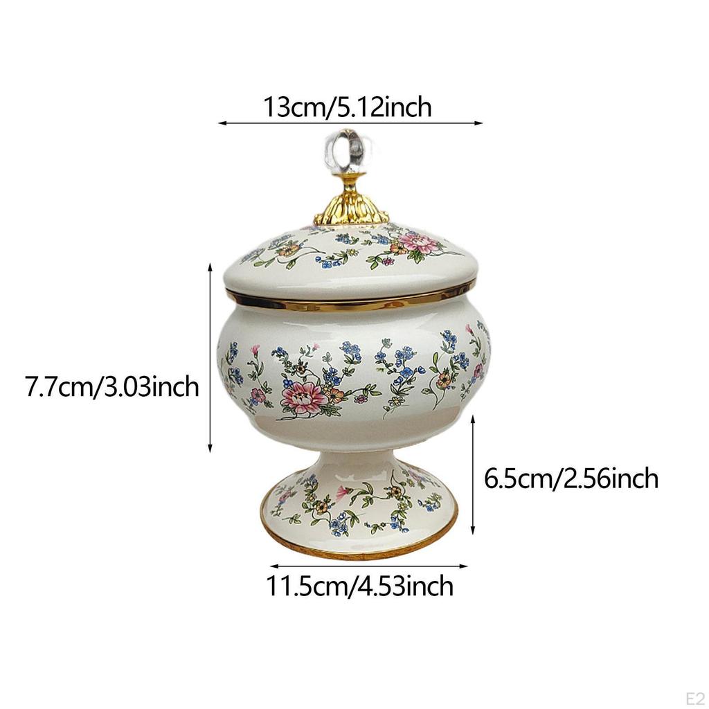 Email Storage Canister Tea Flower Pattern for Kitchen Worktop