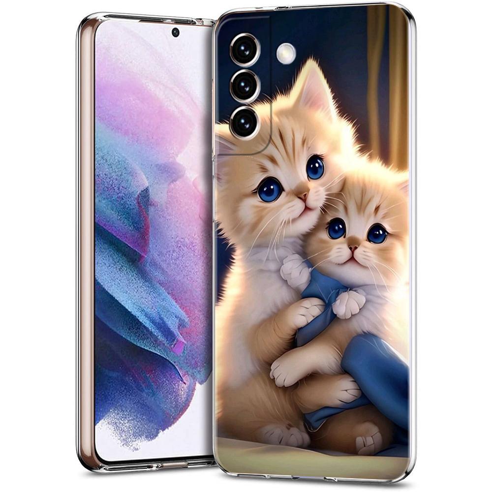 

Мультяшный Чехол-Котик для Samsung Galaxy S24 S23 S22 S20 S21 FE Ultra S24 S23 S10 S10E S9 S8 Plus 5G Прозрачный Чехол-Ракушка для Телефона Capa Сумка samsung s10