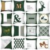 New Green Geometric Pillowcase Houndstooth Lattice Antler Plaid Sleeping Pillow Cover