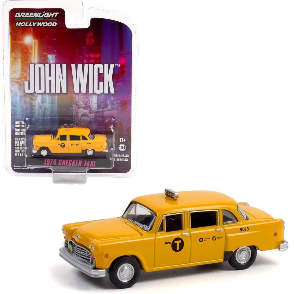 Greenlight Checker Motors Marathon A11 1974 New York Taxi Wick Checker Motors Marathon Diecast Model Car 1/64 "John 3"