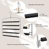 Pant Hanger 4-piece Set, Swing-arm Pants Rack, Space-saving Pant Hanger, 5-layer Non-slip Jeans Hanger