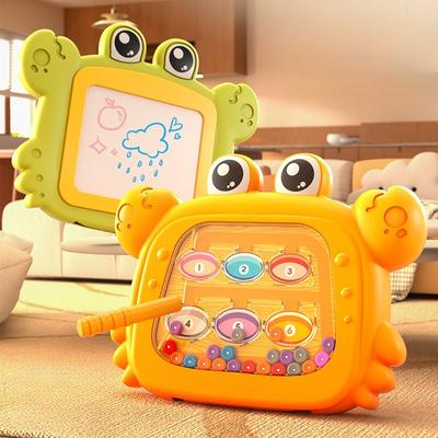 2 In 1 Kids Magnetic Beads Doodle Board with Puzzle Pen Drawing Toys for Children 3-8 Years Montessori Game Education Gift