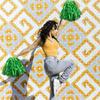 Pack of 24 Green Metallic Cheerleading Pompoms for Kids with Baton Handle for Sports Games and Dance Parties