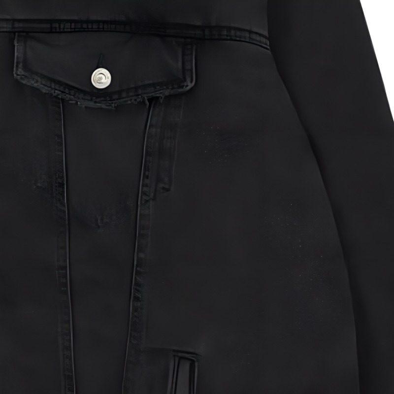 Balenciaga Denim Jacket Loose Fit Men's Black 681689TIWA21440