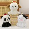 New Fruit Animal Panda Table with Doll Ornaments Cute Cow Doll Plush Toy Girlfriend Birthday Gift