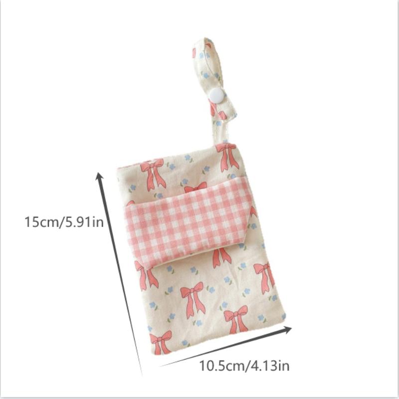 Cute Bowknot Floral Nurse Pencil Case Storage Bag Chest Pocket Large Capacity Handbag Women Portable Double-Layer Pen Bag Gifts