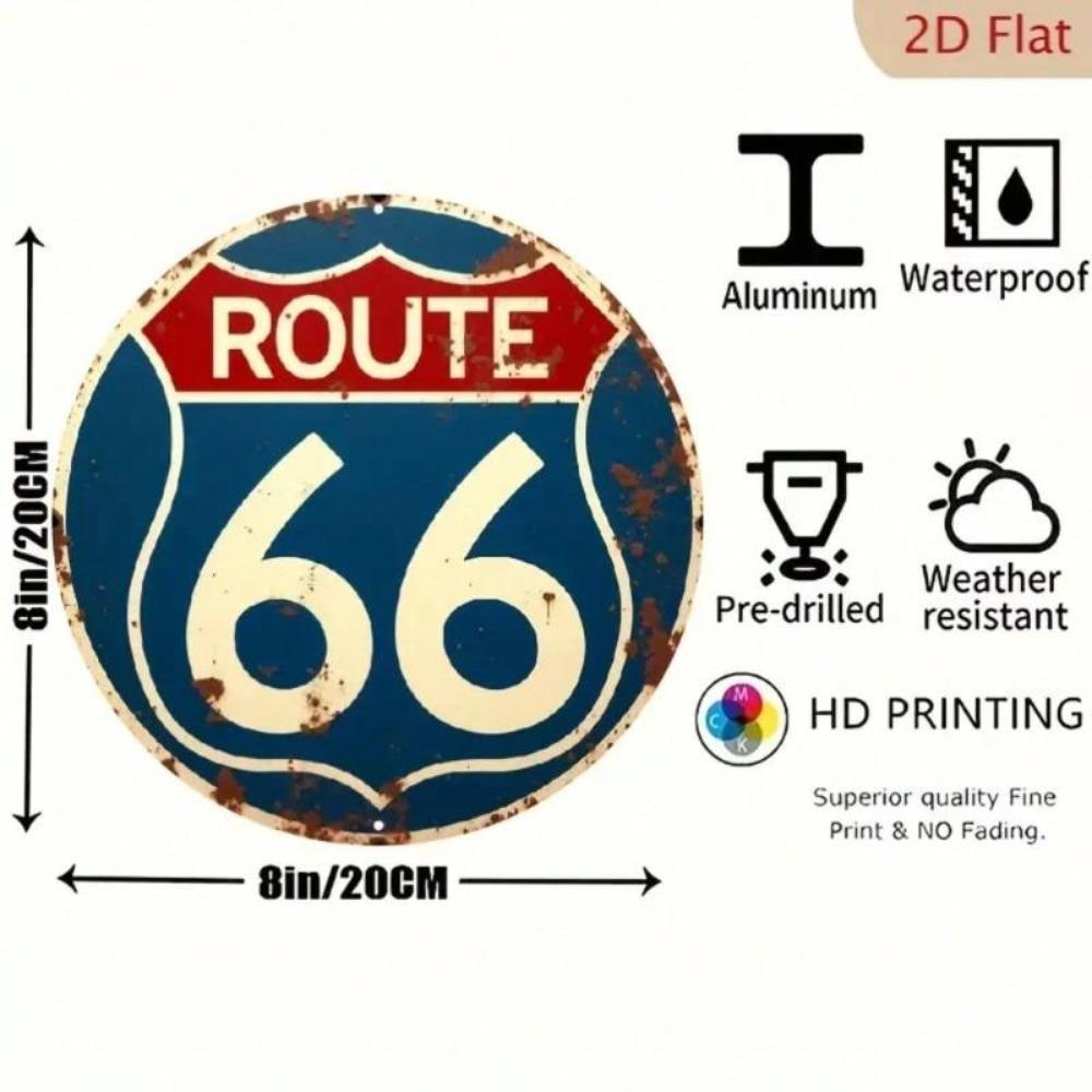 Retro Route 66 Vintage Tin Sign Garage Cafe Pub Wall Decor