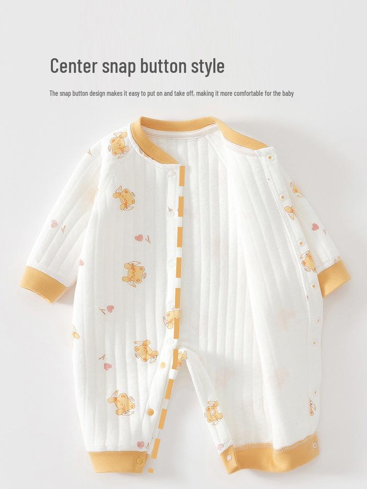 Pure Cotton Quilted Baby Jumpsuit Romper for All Seasons