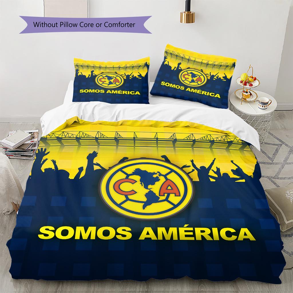 Club América Pattern Bedding Quilt Set Home Decoration Gift (1 * duvet cover + 2 * pillowcase without core)
