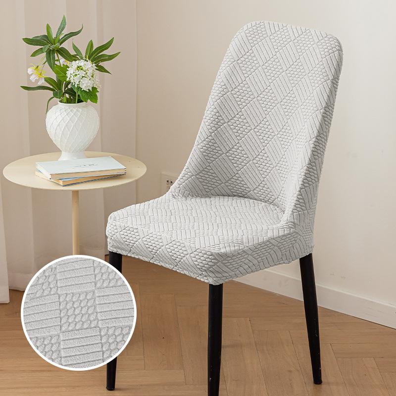 Jacquard Curved Chair Cover Modern Simple Elastic Half Package Dining Table Integrated Anti-Slip Dust-Anti-Stock Stool Cover
