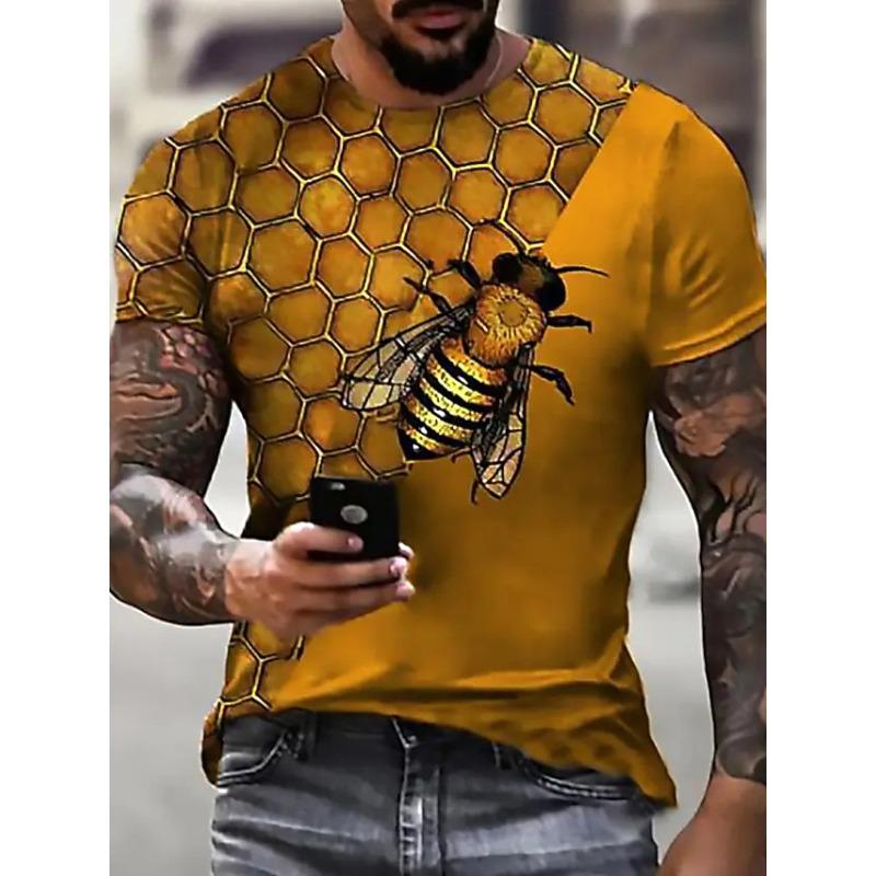 Men's Unisex Bee Graphic Prints Shirt T Shirt Tee Funny T Shirts Short Sleeve T shirt 3D Print Crew Neck Shirt Designer Casual Big and Tall Daily