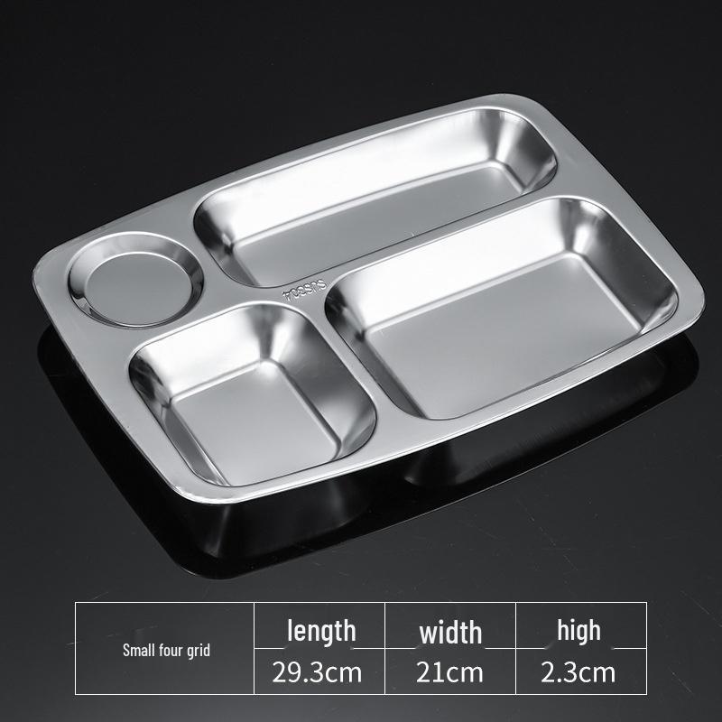Shengjia 304 Stainless Steel Segmented Canteen Meal Tray