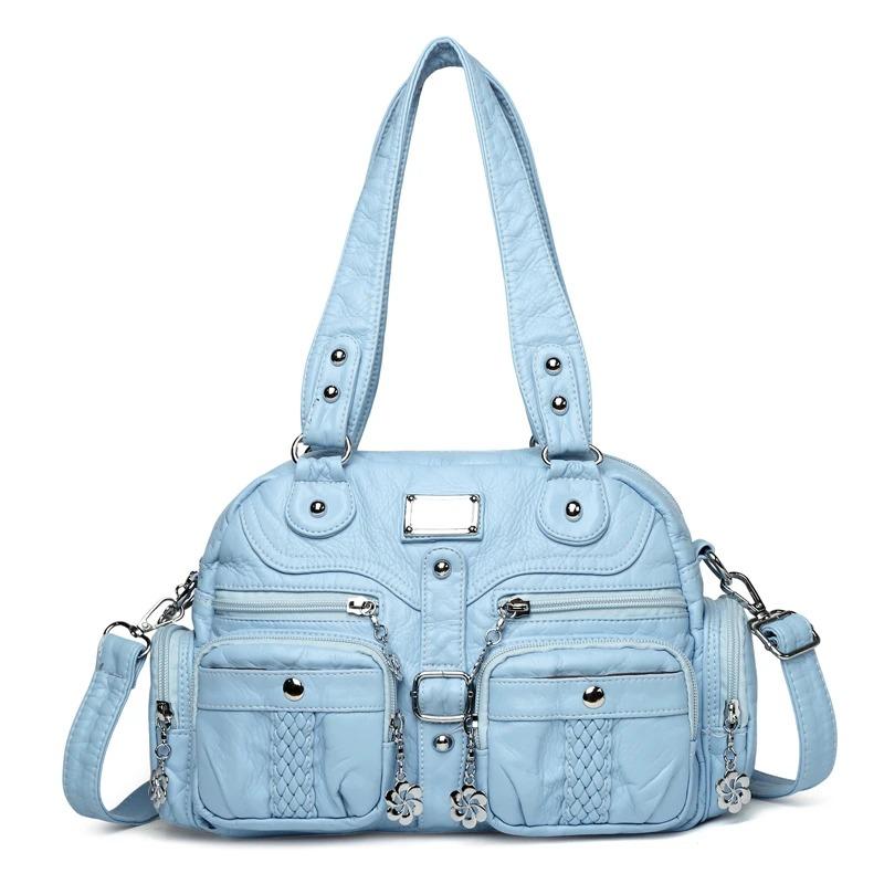 2025 New Women's Handbag Casual Commuter Multi Pocket Single Shoulder Middle aged Mom's Bag Soft Leather Versatile Crossbody Bag