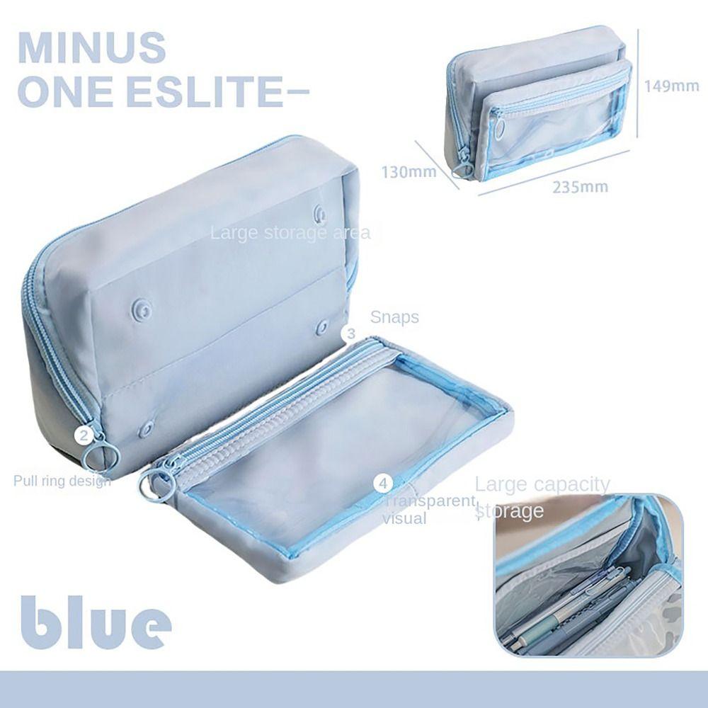 Folding Pen Holder Design Pencil Case Clear Front Window Stationery Storage Pouch  for Student Gift