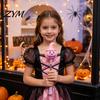 Gruselige Mottoparty-Dekorationen Halloween Leuchtstäbe, Leuchtende Kürbislaterne, Handgehaltene Ringleuchten Kinder Feiertagsgeschenkideen mit Hexe