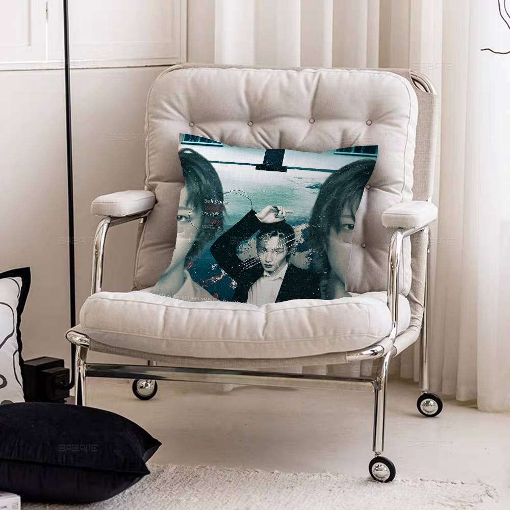 Anpassad P1Harmony KPOP 45*45cm Kuddfodral Kuddfodral Dekoration Kuddfodral Hem Kuddfodral för Soffkudde