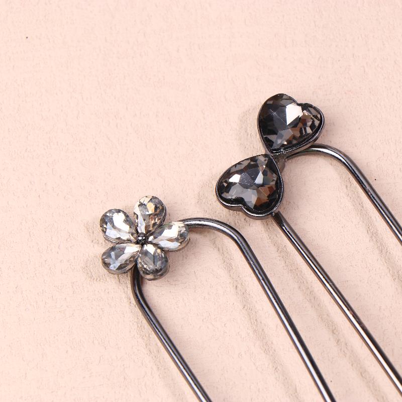 2Pcs Vintage Ancient Style Flower U-Shaped Hairpin Temperament Bow Hair Sticks Fairy Retro Hair Accessories Girl Gifts
