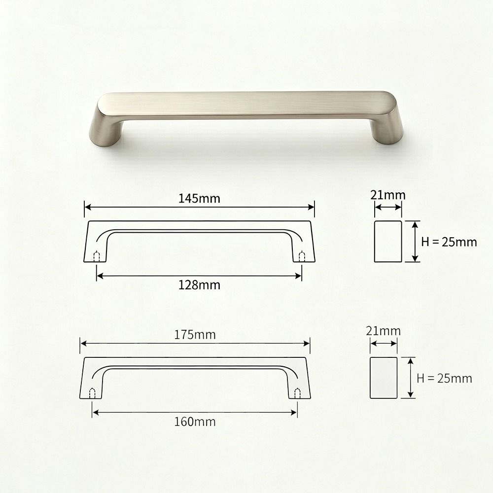 Modern Style Cabinet Handles Brushed Nickel Finish Furniture Handles For Dresser Cabinet