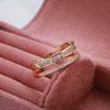 New Natural Zircon Ring For Women  Rose Gold Stackable Band Rings Fashion High Quality Daily Jewelry Party Accessories