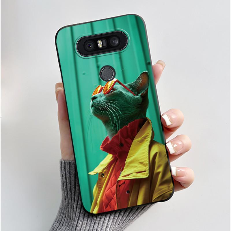Casing For LG Q8 2017 Soft Case H970 Aesthetic Fashion Cute Cat Phone Back Cover For LG Q8 Q 8 LGQ8 Shockproof Silicone Bumper