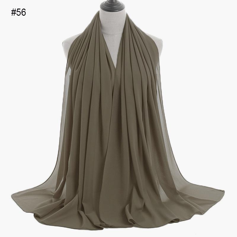 Good Stitching Muslim Chiffon Hijabs for Women Solid Chiffon Shawl Scarf Head Wraps Foulard Femme Hijab Scarves Muslim Turban