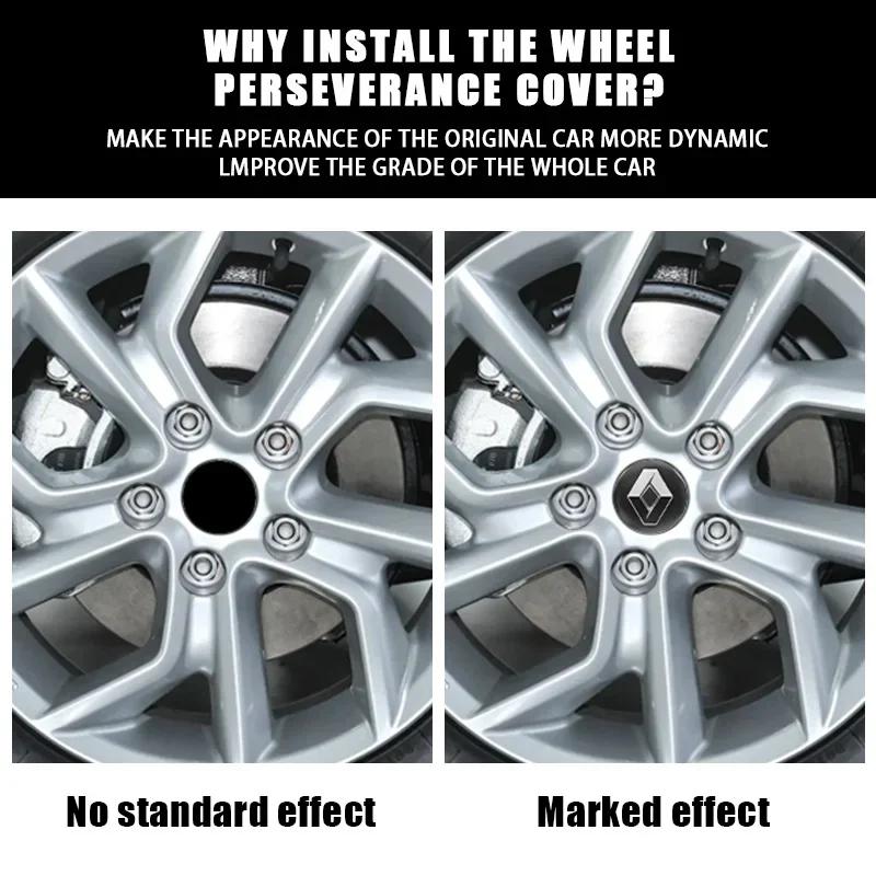 2026 Hot For Renault Interior Stickers 4Pcs 56mm 60mm 65mm Car Styling Wheel Center Hub Cap Badge Emblem Sticker For Renault Meg