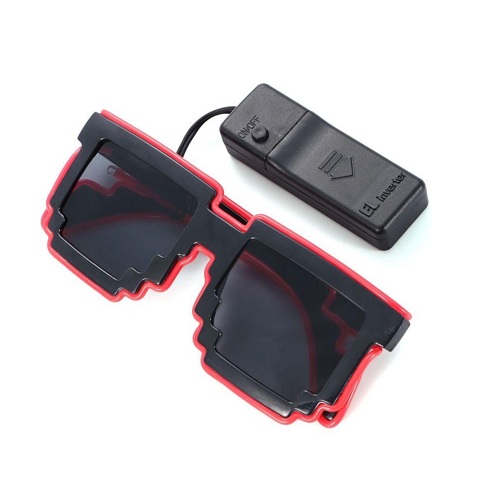 Halloween Christmas Birthday Mosaic LED Glasses Neon Rave Shades  for Adult Kids